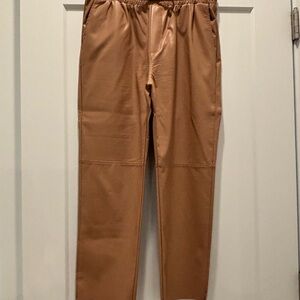 Deluc Women's Tan pleather Straight Leg Pants